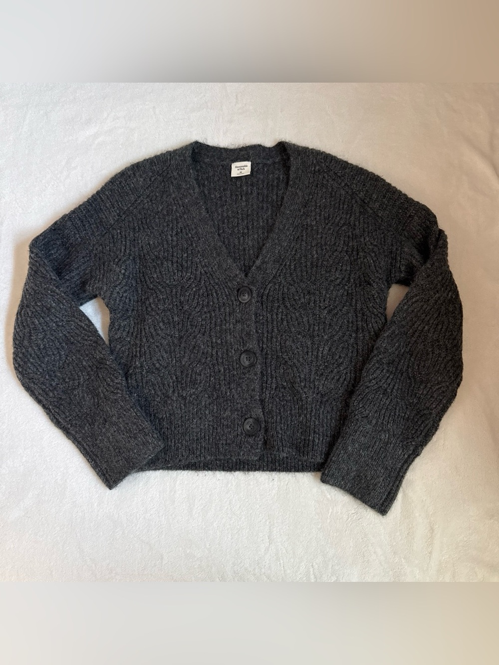Abercrombie Cable Knit Grey Cardigan